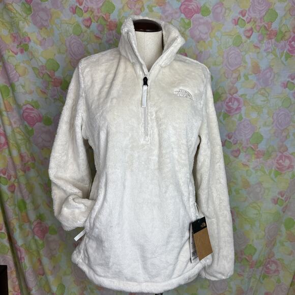 NWT! North Face Osito Half Zip-Womens MEDIUM Silken Fleece Jacket Gardenia White - Picture 2 of 15
